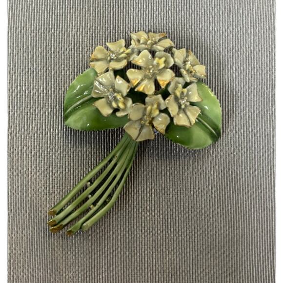 BSK Jewelry - Vintage BSK My Fair Lady Enameled Bouquet Pin Brooch #56632